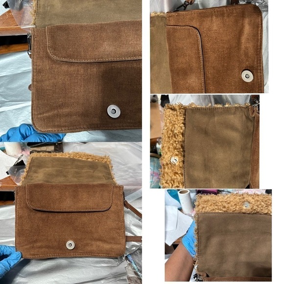 Steve Madden Bkate Brown Camel Faux Fur Crossbody Bag - "Beatrice" - Picture 11 of 16